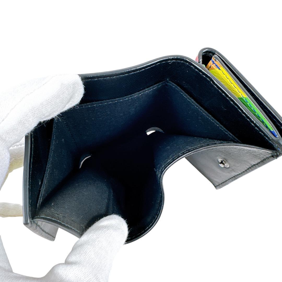 バレンシアガ ヴィル ミニ ウォレット 三つ折り財布 虹 レインボー ストライプ