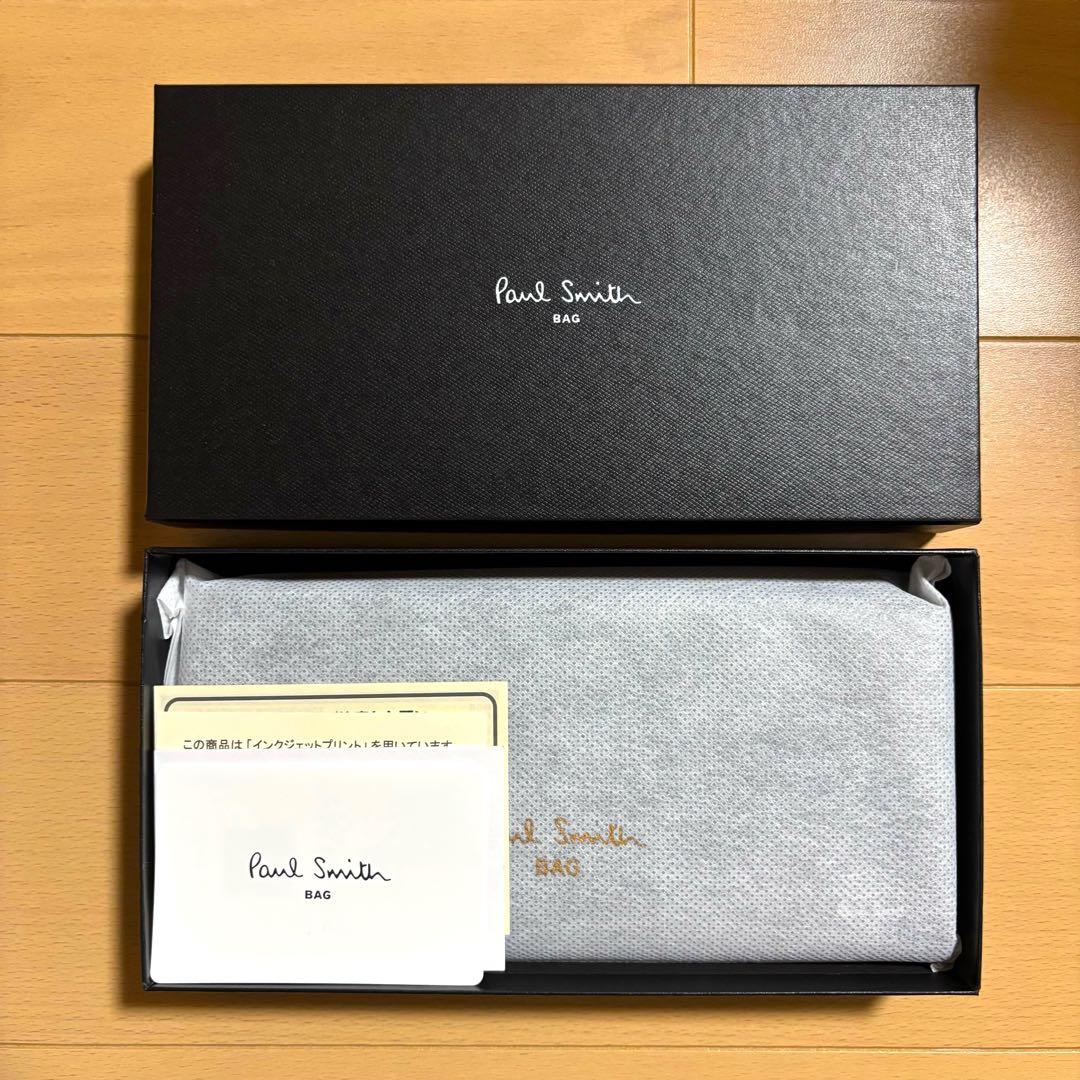 Paul Smith 長財布　現行品　新品未使用　ブライトストライププラー　黒