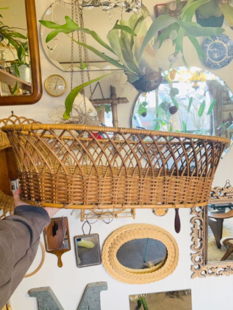 ヴィンテージ ラタン　バスケット カゴ パニエ