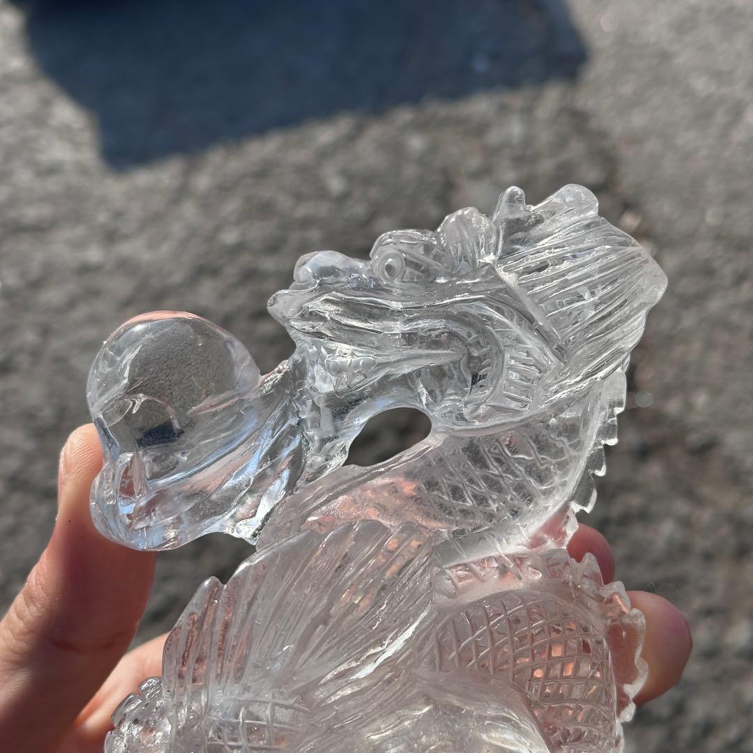 天然石水晶の龍　置物　ご購入前に在庫確認必要G.278