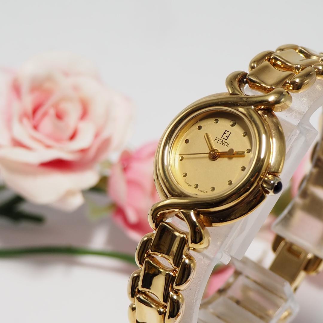 美品 フェンディ FENDI 700L ゴールド文字盤 腕時計 H156
