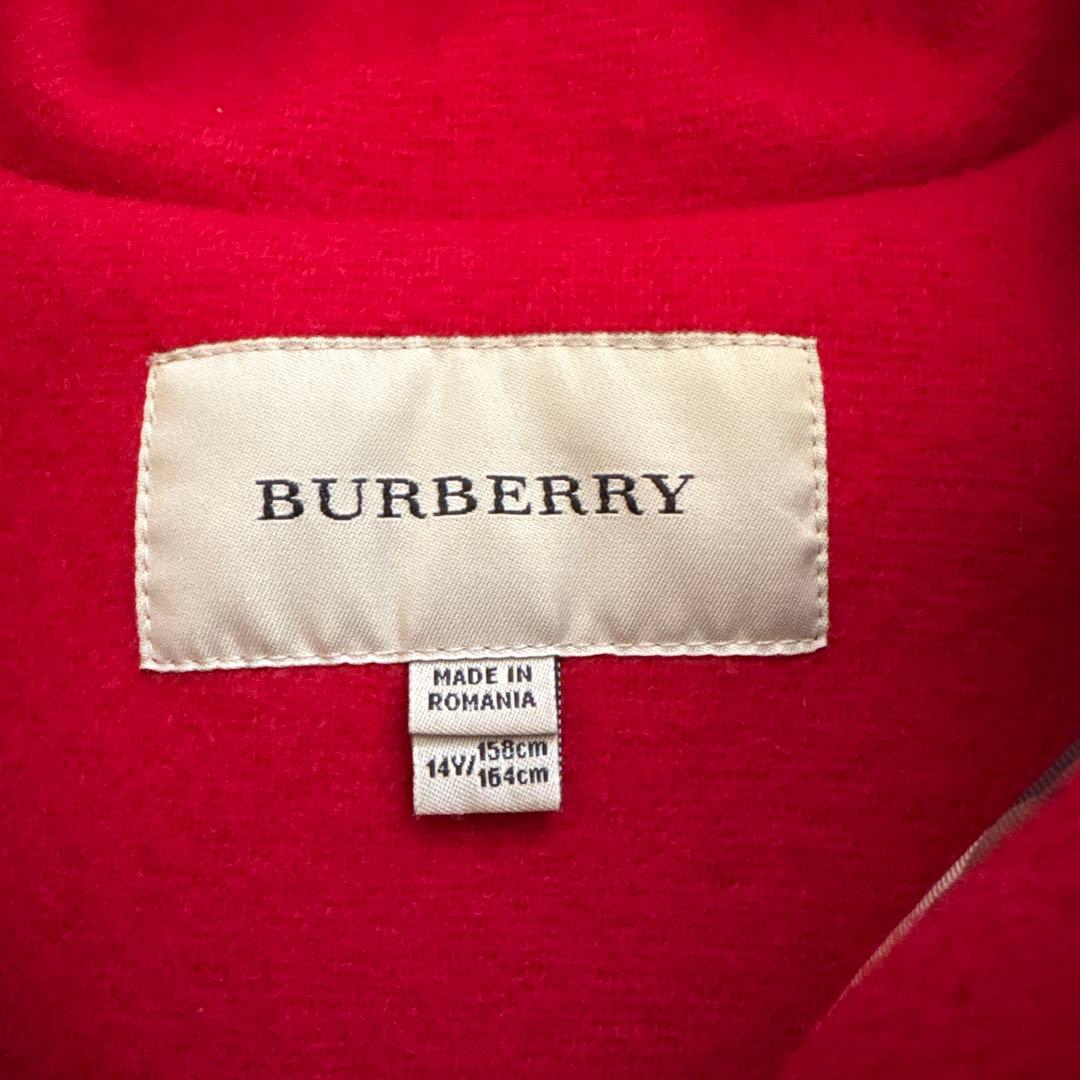 美品✨バーバリー ダッフルコート赤 ヘリンボーン　トグル　ノバチェック