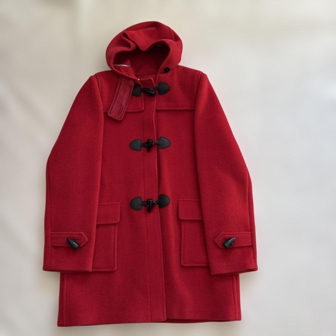 美品✨バーバリー ダッフルコート赤 ヘリンボーン　トグル　ノバチェック