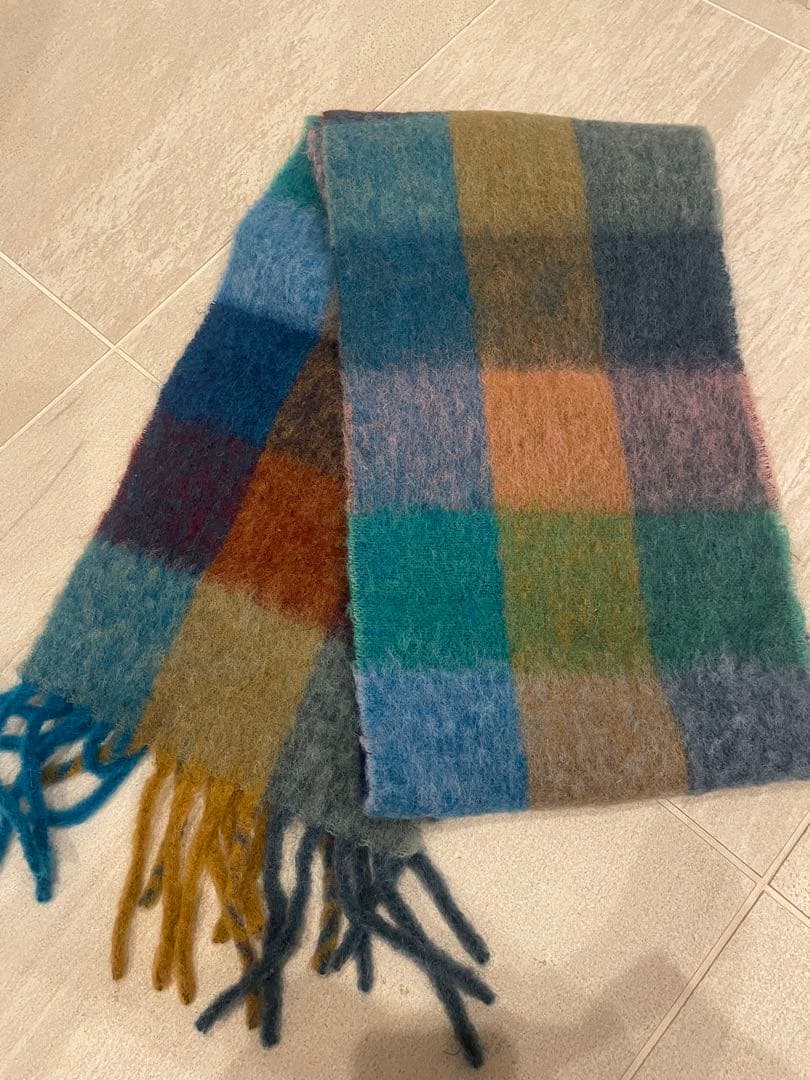 Acne Studios モヘア混チェック柄マフラー