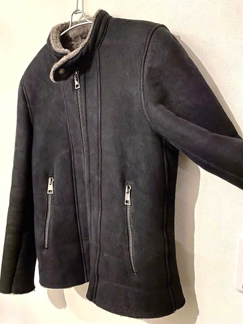 【極暖 高級◎】DACUTE リアルムートン ライダースジャケット イタリア製