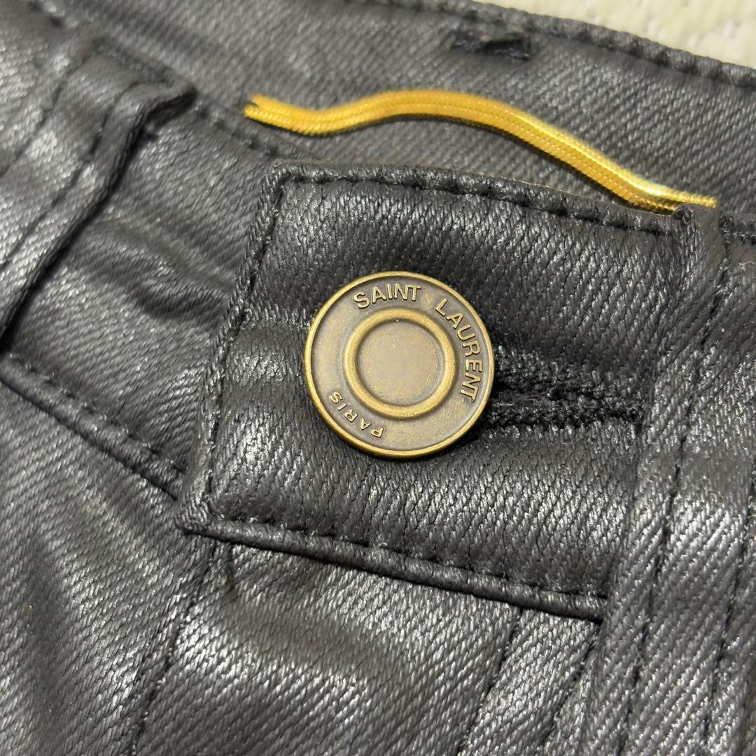 美品 SAINT LAURENT サンローラン ブラック スキニー デニム 25