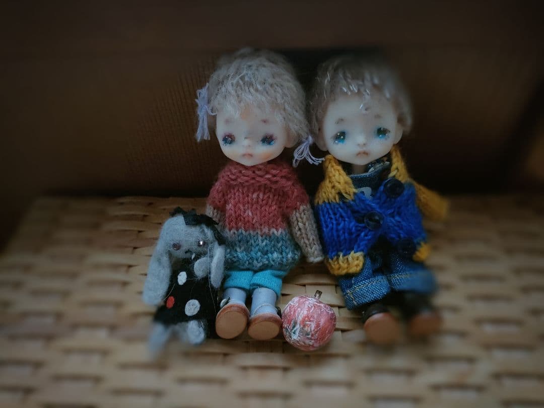 創作ドール♡ウィッグ,ボディ付き♡ 左側の女の子