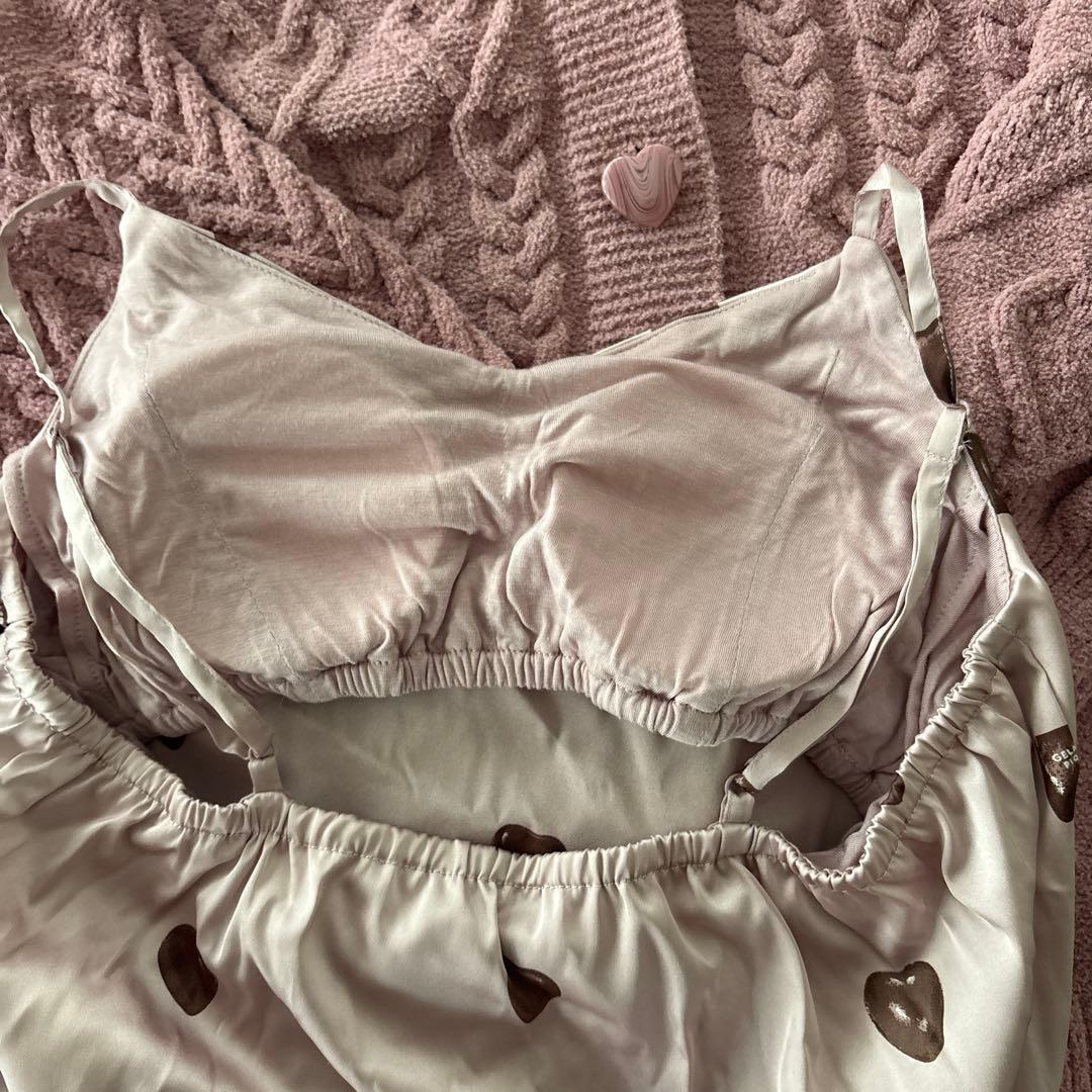 新品未使用　ジェラートピケ　ハート柄ショートパンツとカーディガンセット