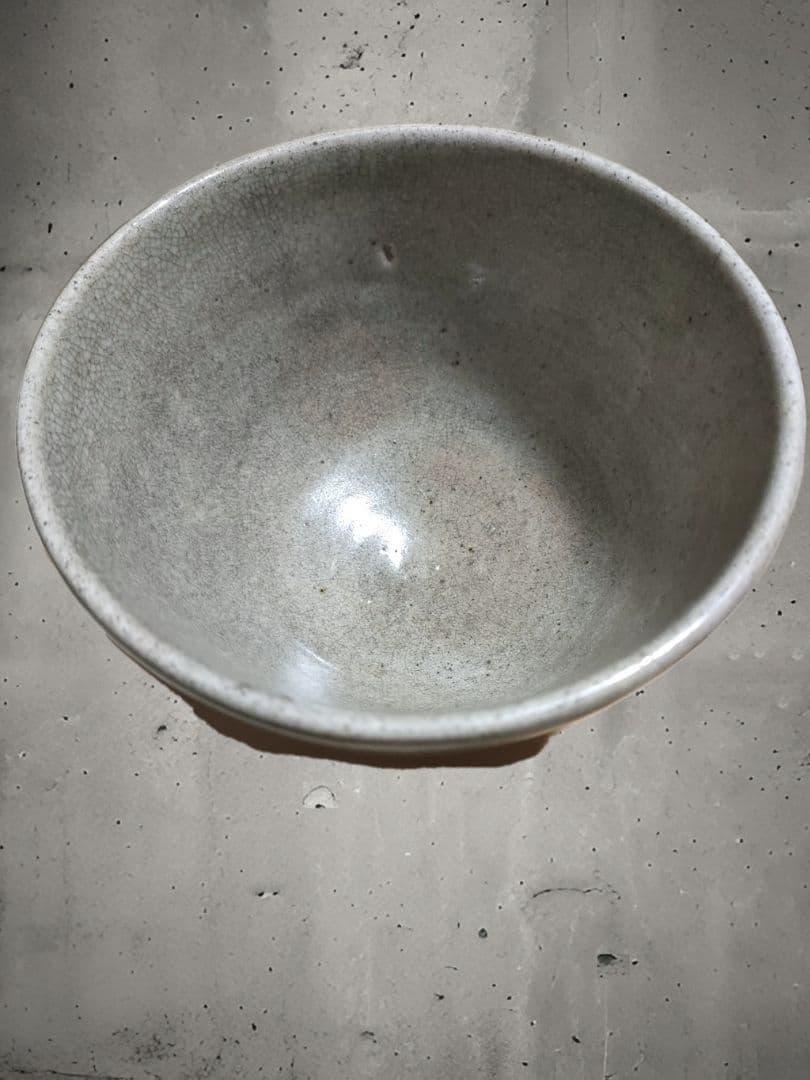 李朝白磁茶碗　堅手茶碗　茶道具　時代物