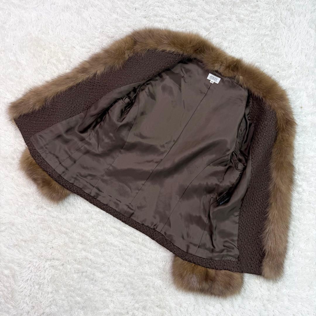 FOXEY セーブル ニット ジャケット デザイン◎ ふわふわ