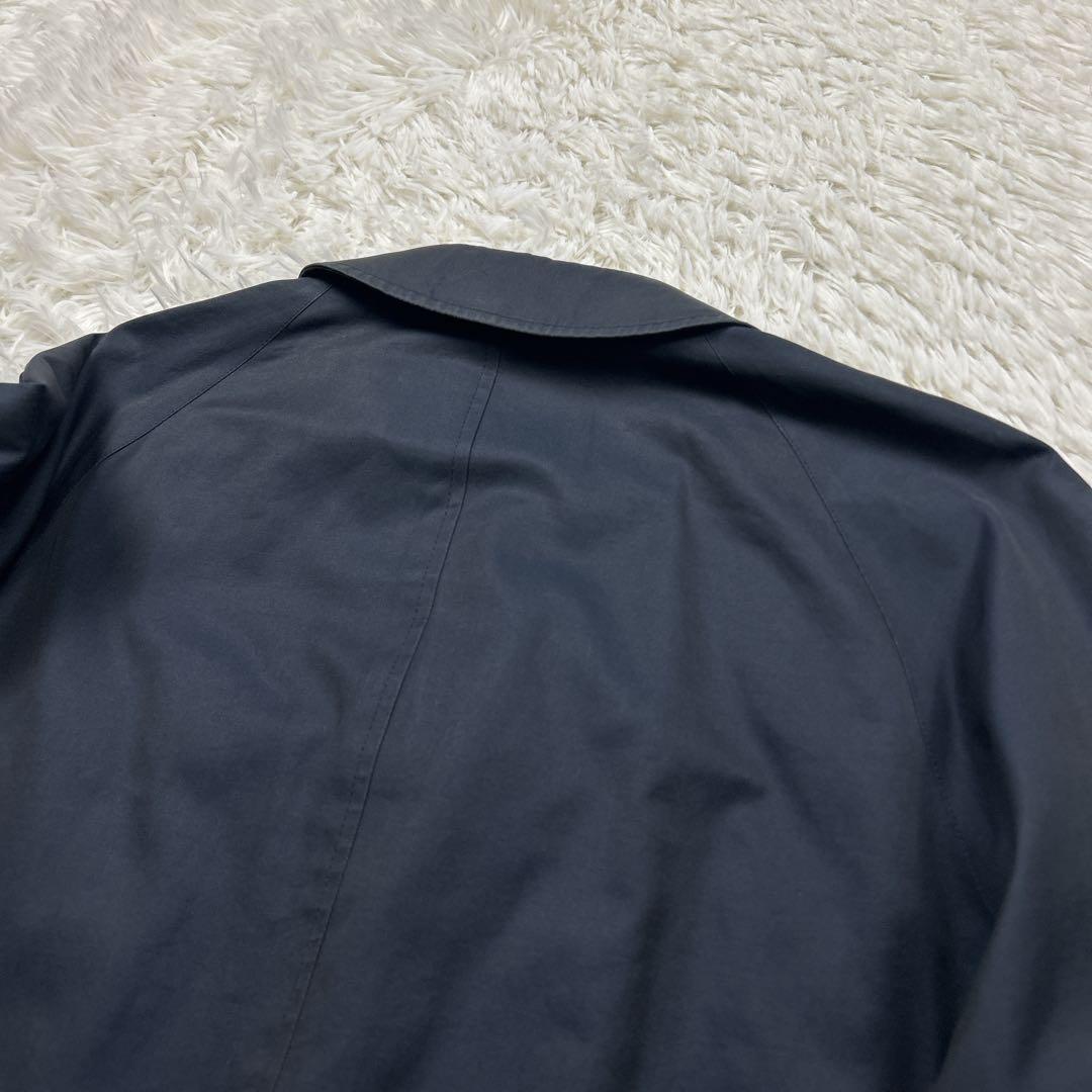 上質　英国製　アクアスキュータム　バルマカーンコート　ネイビー　チェック　比翼