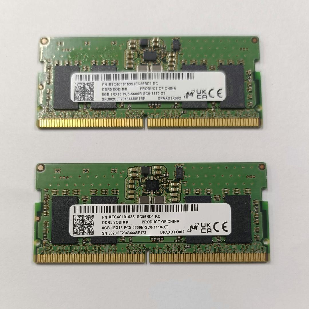 メモリー Lenovo DDR5 SODIMM 8GBx2 PC5-5600B