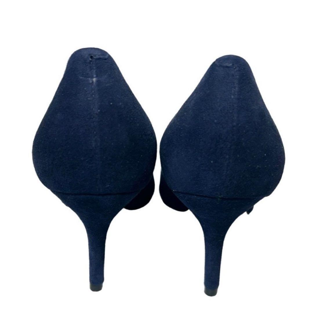 PELLICO ネイビー スエード ポインテッドトゥ　パンプス　38