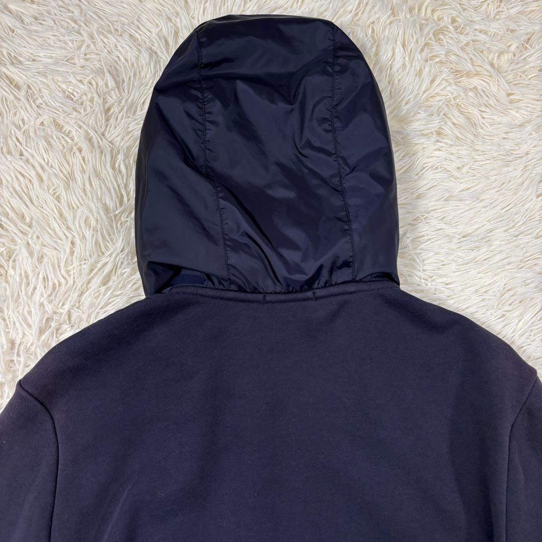 モンクレール マグリア カーディガン S 異素材 ダブルジップ ロゴ ネイビー