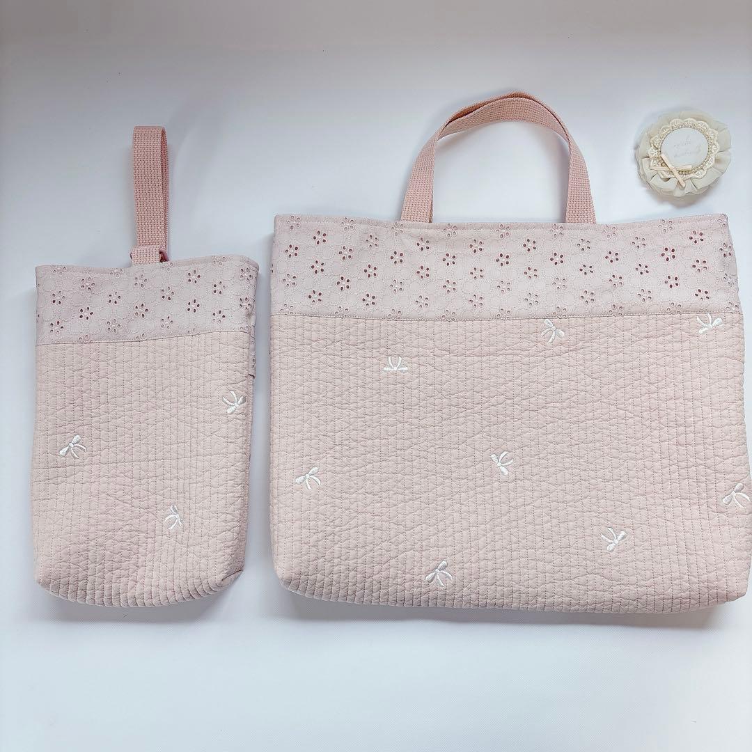 プチロンド　ヌビ　キルト　レッスンバッグ　上履き袋　体操着袋　キルティング