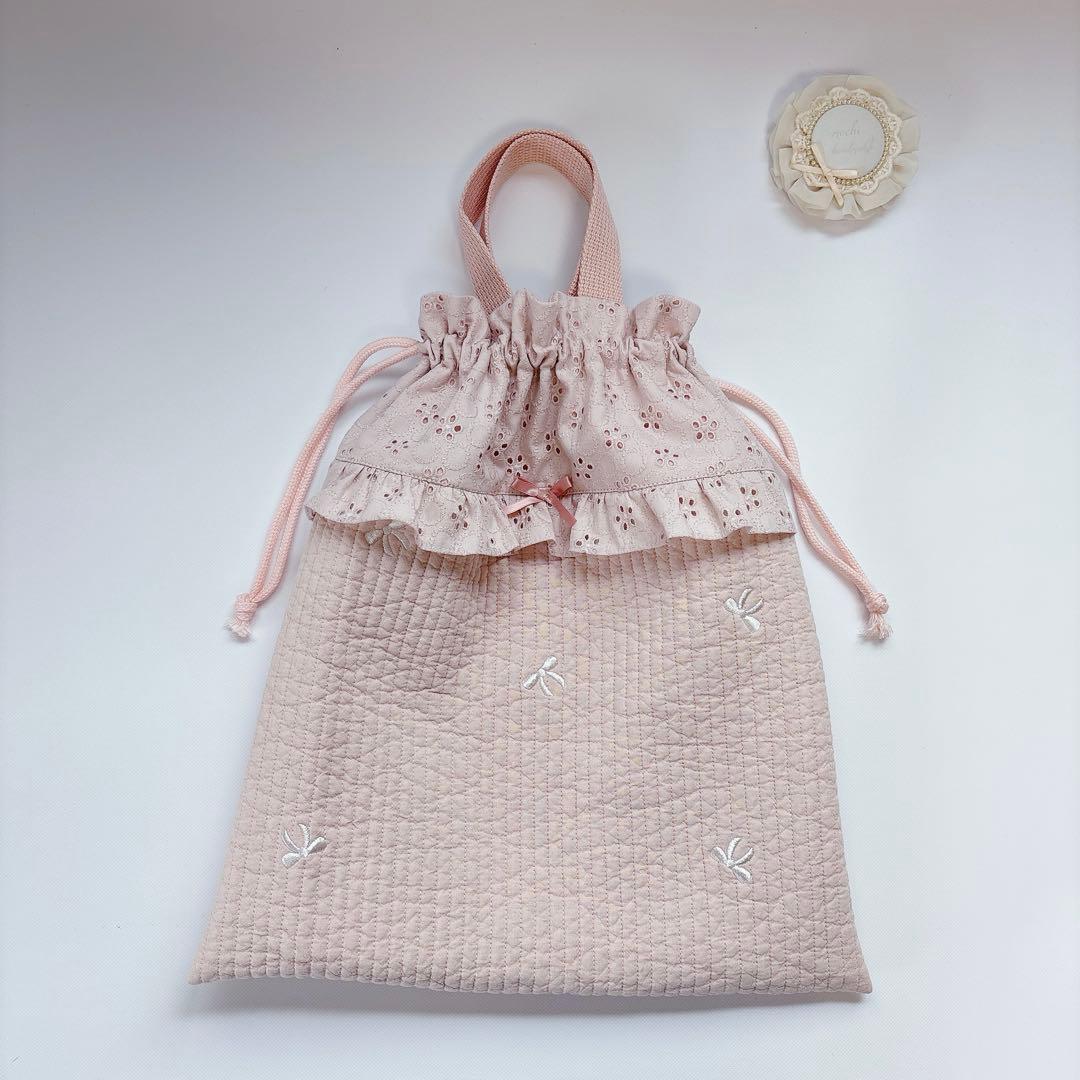 プチロンド　ヌビ　キルト　レッスンバッグ　上履き袋　体操着袋　キルティング