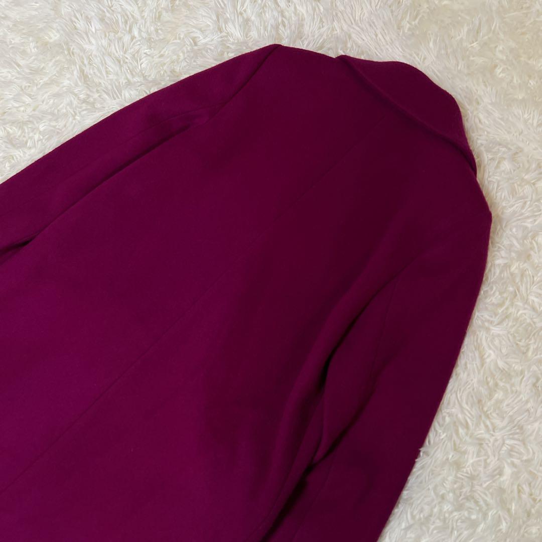 完売品✨PINKY & DIANNE ウールダブルクロスカラーコート　カシス　S