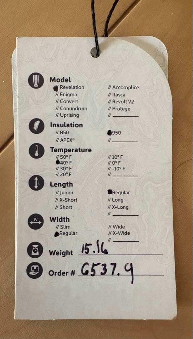 EE Revelationカスタム 40°F 950FP レギュラー