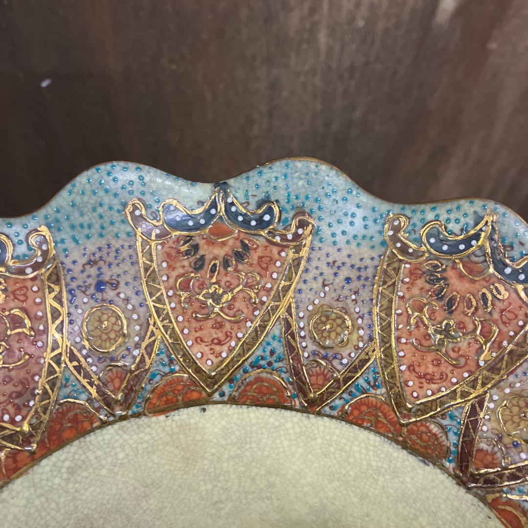 骨董品 中国美術 花鳥風月 豪華絢爛 大型 特大 薩摩焼 花瓶 金襴手 武者絵