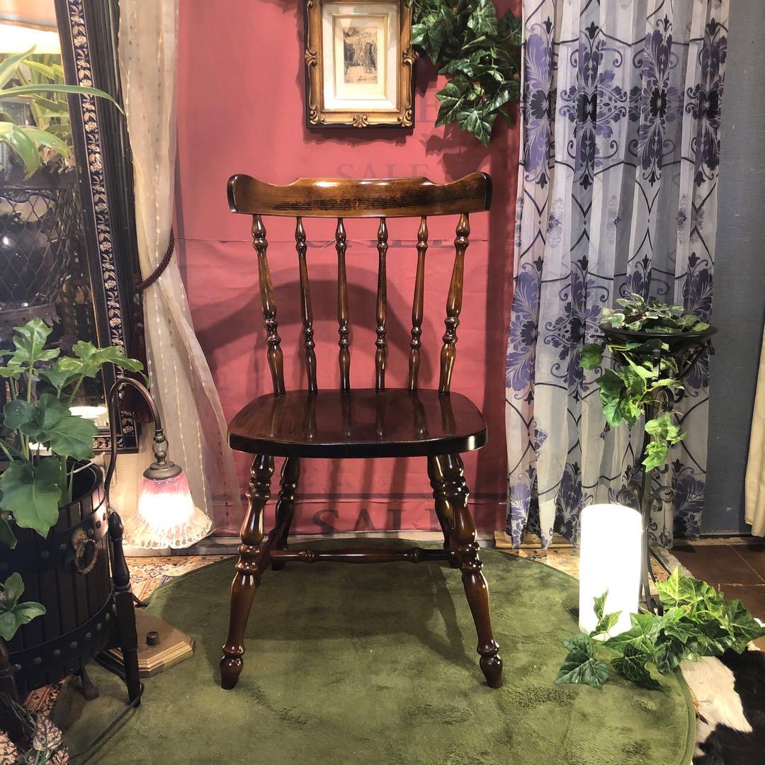 Sale L２　80’s ヴィンテージ ウィングバッグ　スピンドルチェア