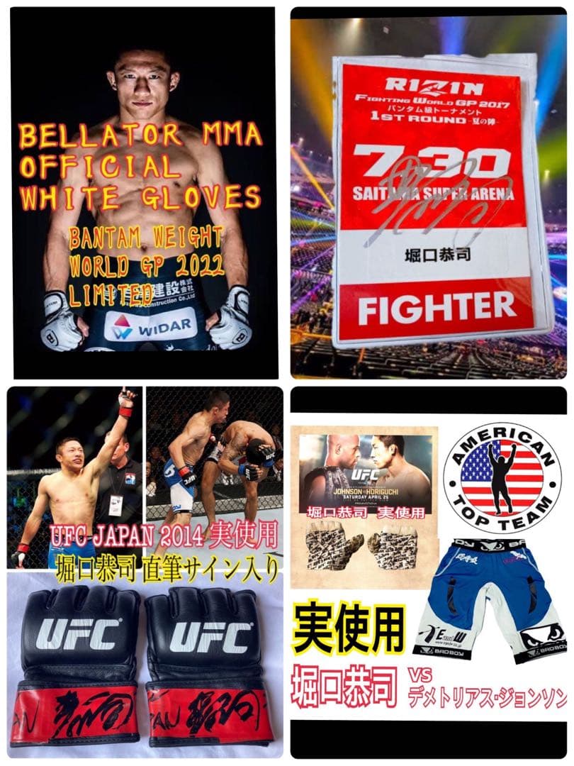 堀口恭司 UFC 実使用グローブ / RIZINファイトパス