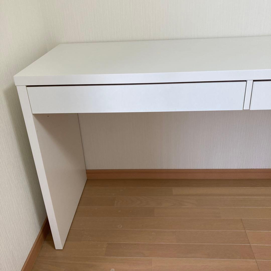 IKEA MICKEホワイト　デスク 2引き出し シンプルモダン