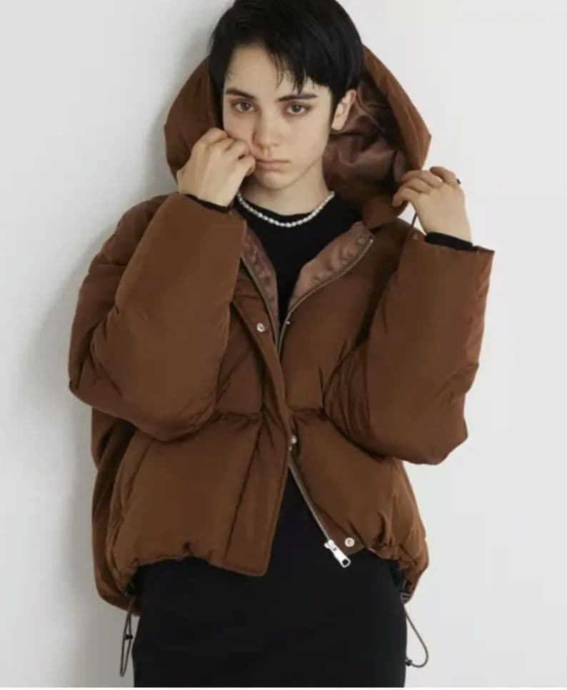 ウィムガゼット THE PAUSE パファーショート 中綿ブルゾン 茶