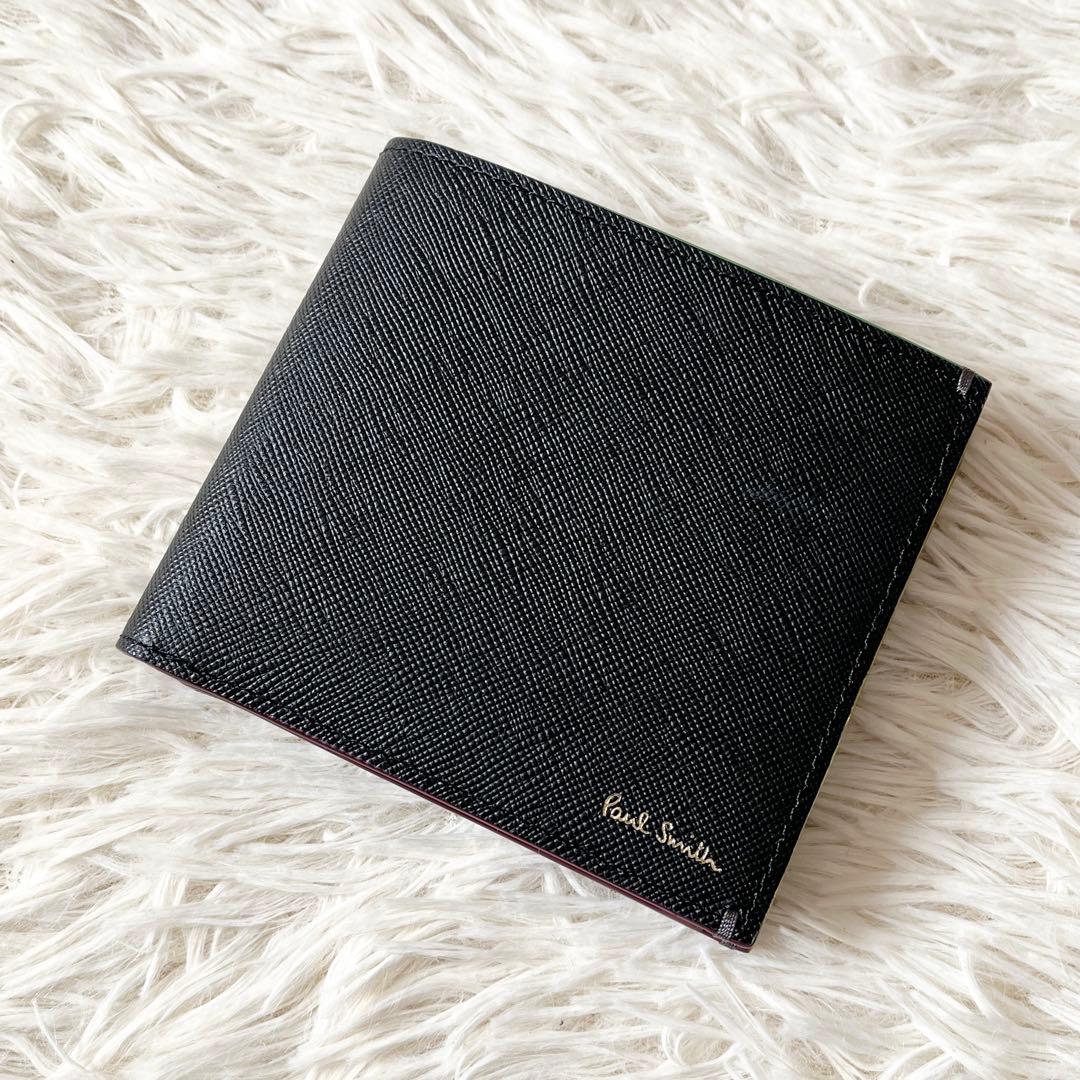 新品未使用✨PaulSmith ポールスミス　二つ折り財布　ブラック　レザー