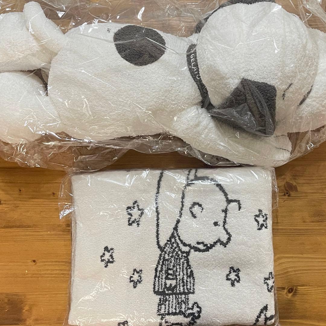 レア ジェラートピケ スヌーピー特大ぬいぐるみ＆ブランケットPEANUTS 完売