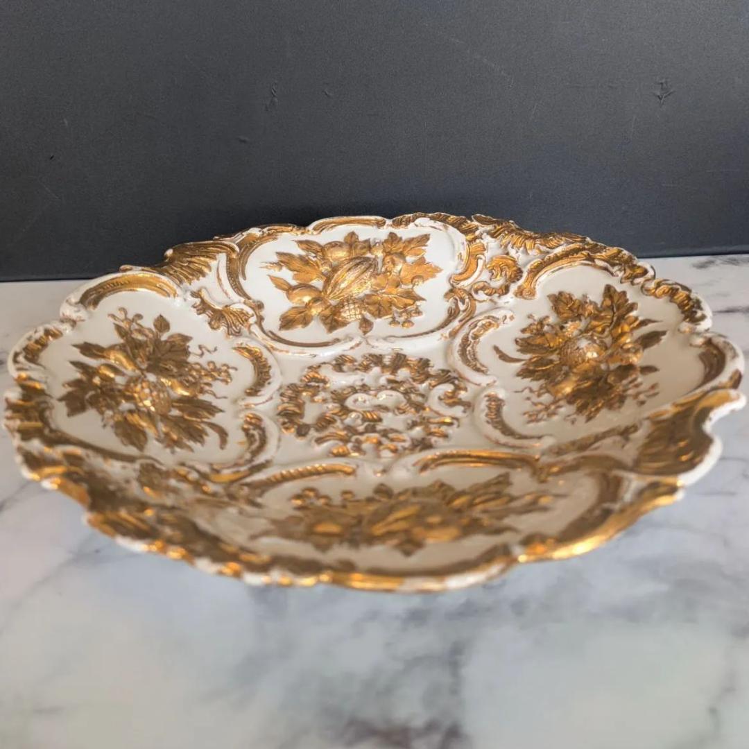 23cm マイセン MEISSENゴールドレリーフ キャビネットプレート ロココ