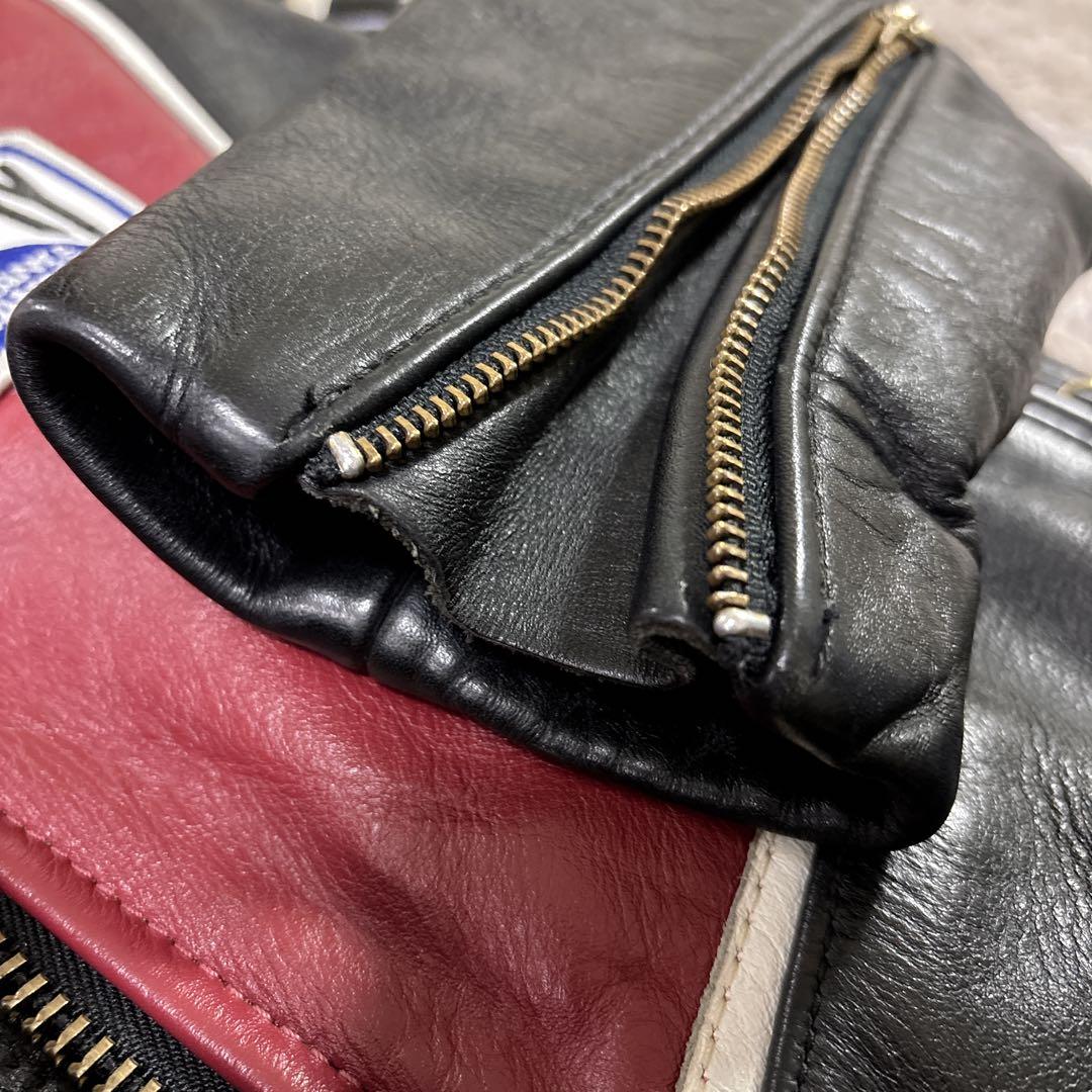 希少 VANSON USA製 レーシング レザージャケット 42 XL ワッペン