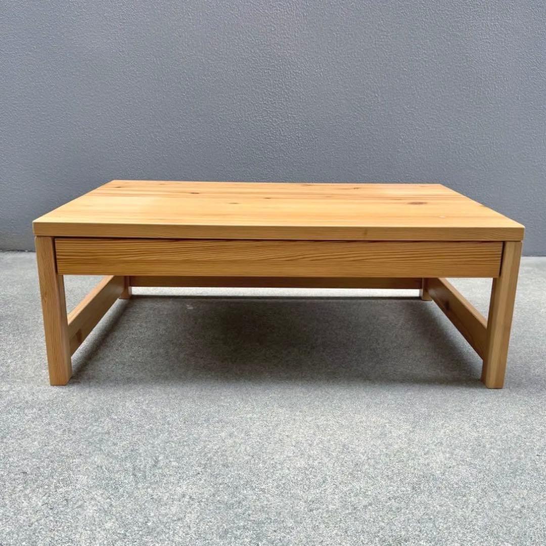 希少✴︎無印良品 パイン センターテーブル デスク 文机 ローテーブル 引出し付