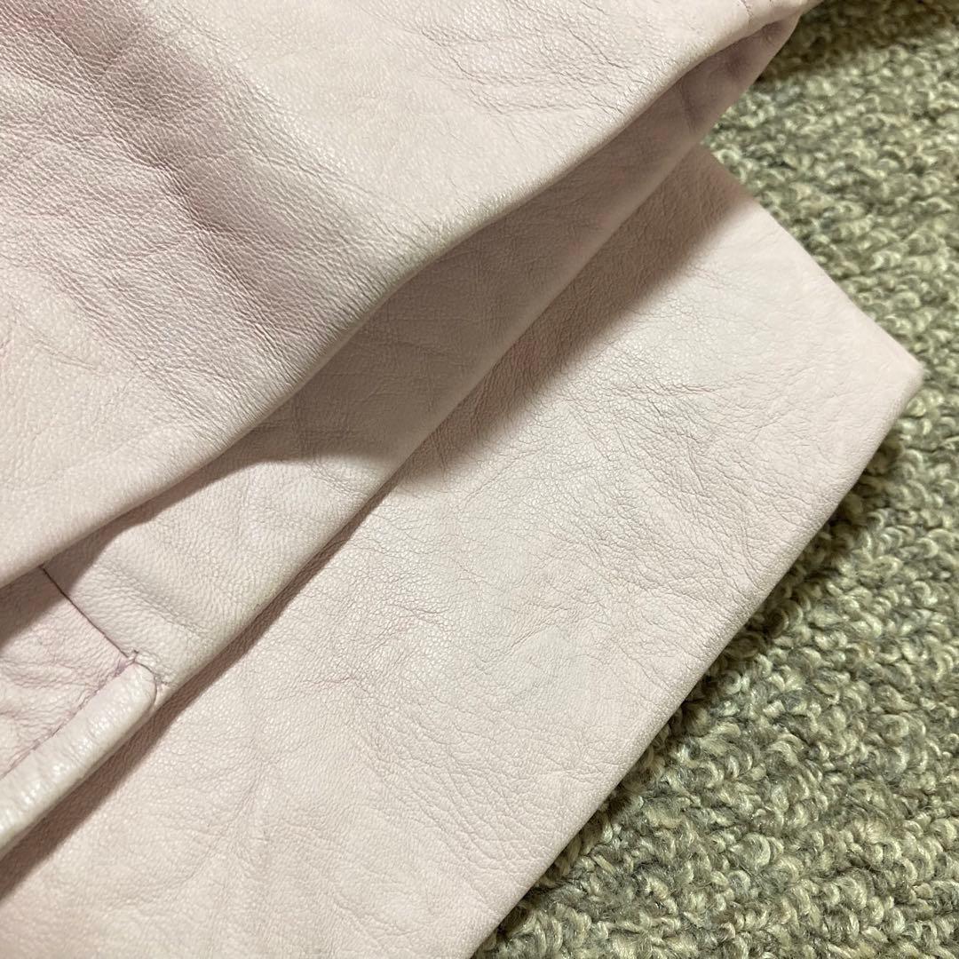 ドルチェアンドガッバーナ コート ジャケット ラムレザー ロング ピンク 42