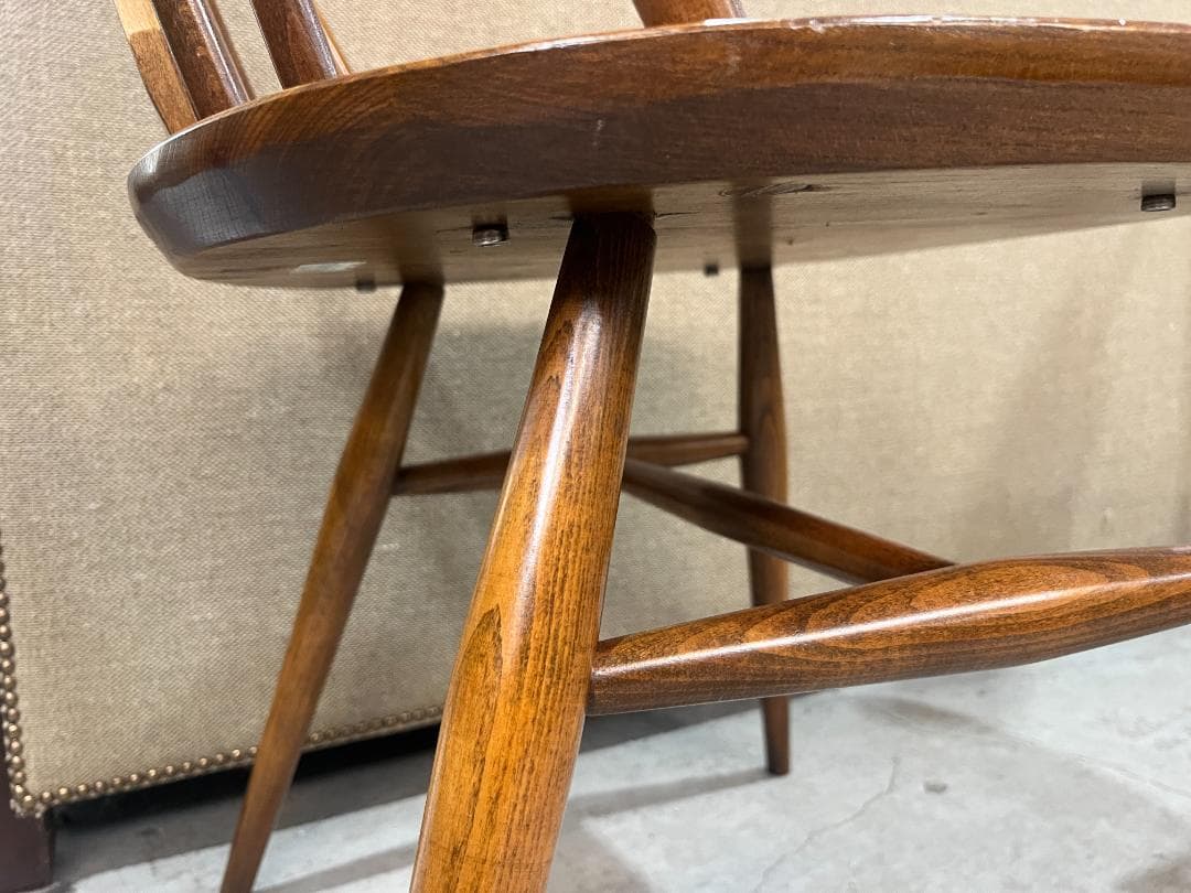 【英国vintage】ERCOL / アーコール　 スワンバックチェア　エルム材
