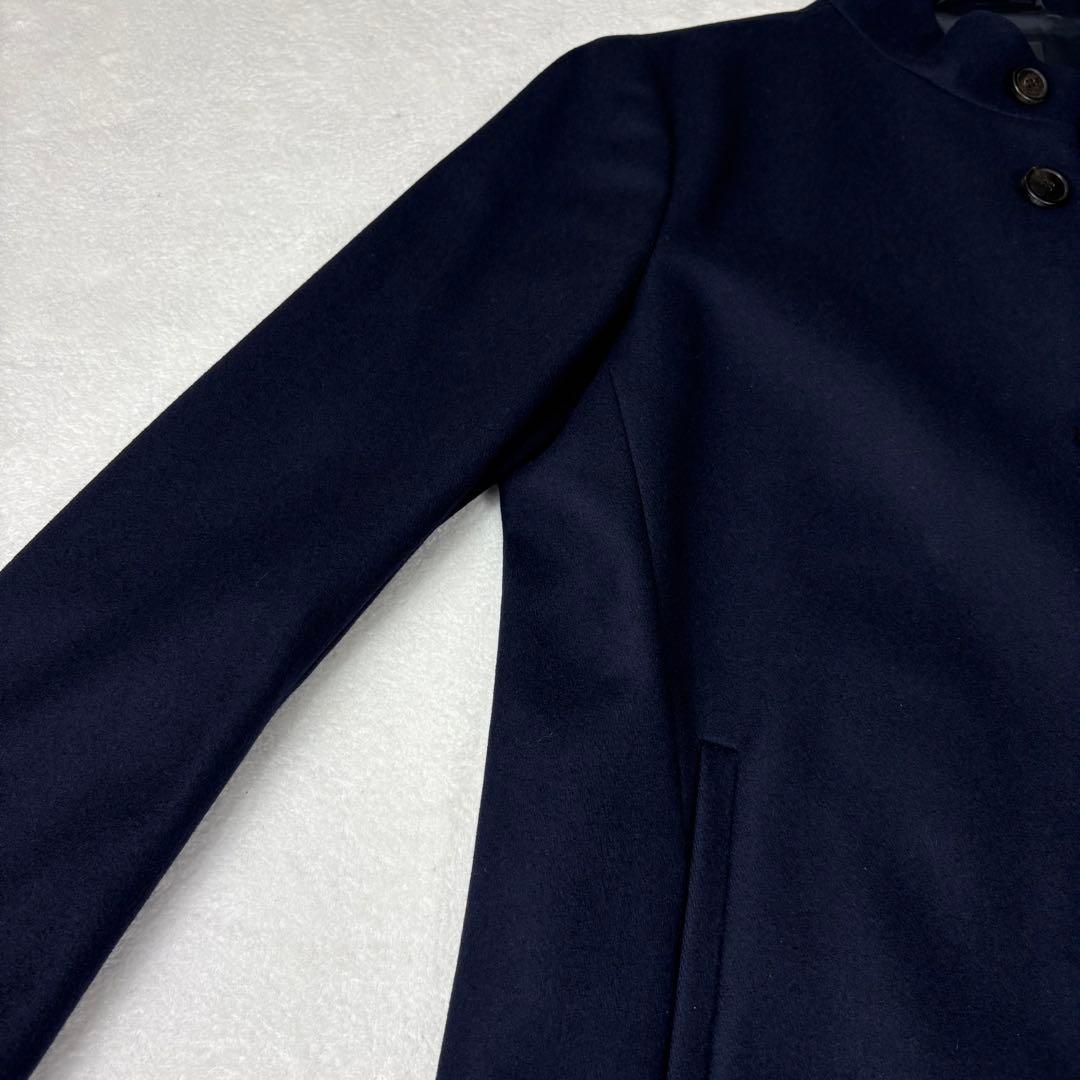 セオリー BELVIN スタンドカラー ロングコート ウール カシミヤ 紺 L