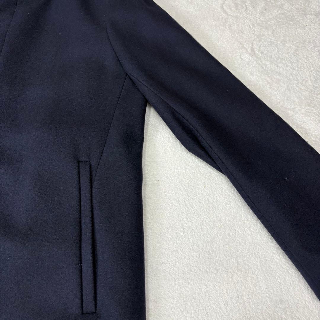 セオリー BELVIN スタンドカラー ロングコート ウール カシミヤ 紺 L