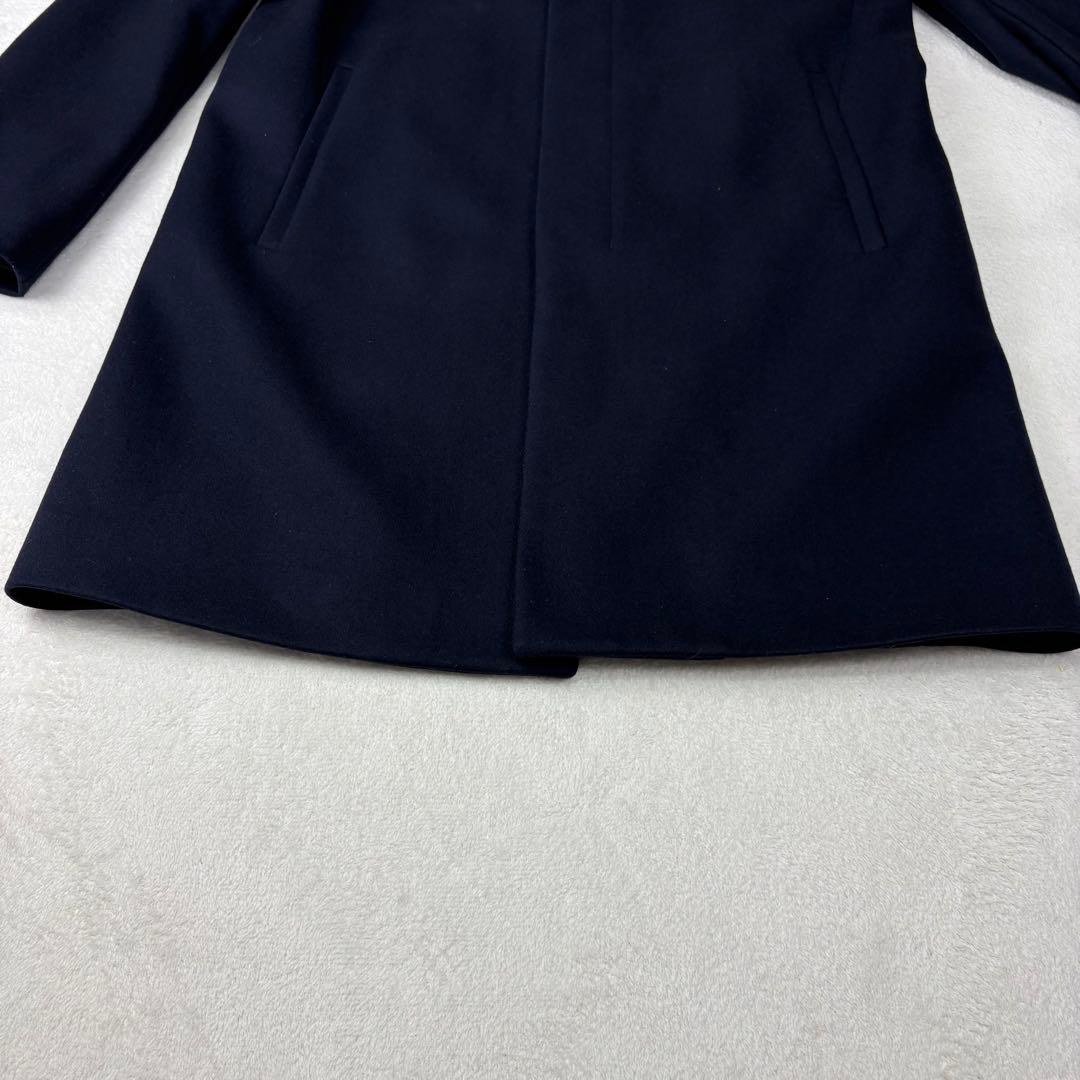 セオリー BELVIN スタンドカラー ロングコート ウール カシミヤ 紺 L