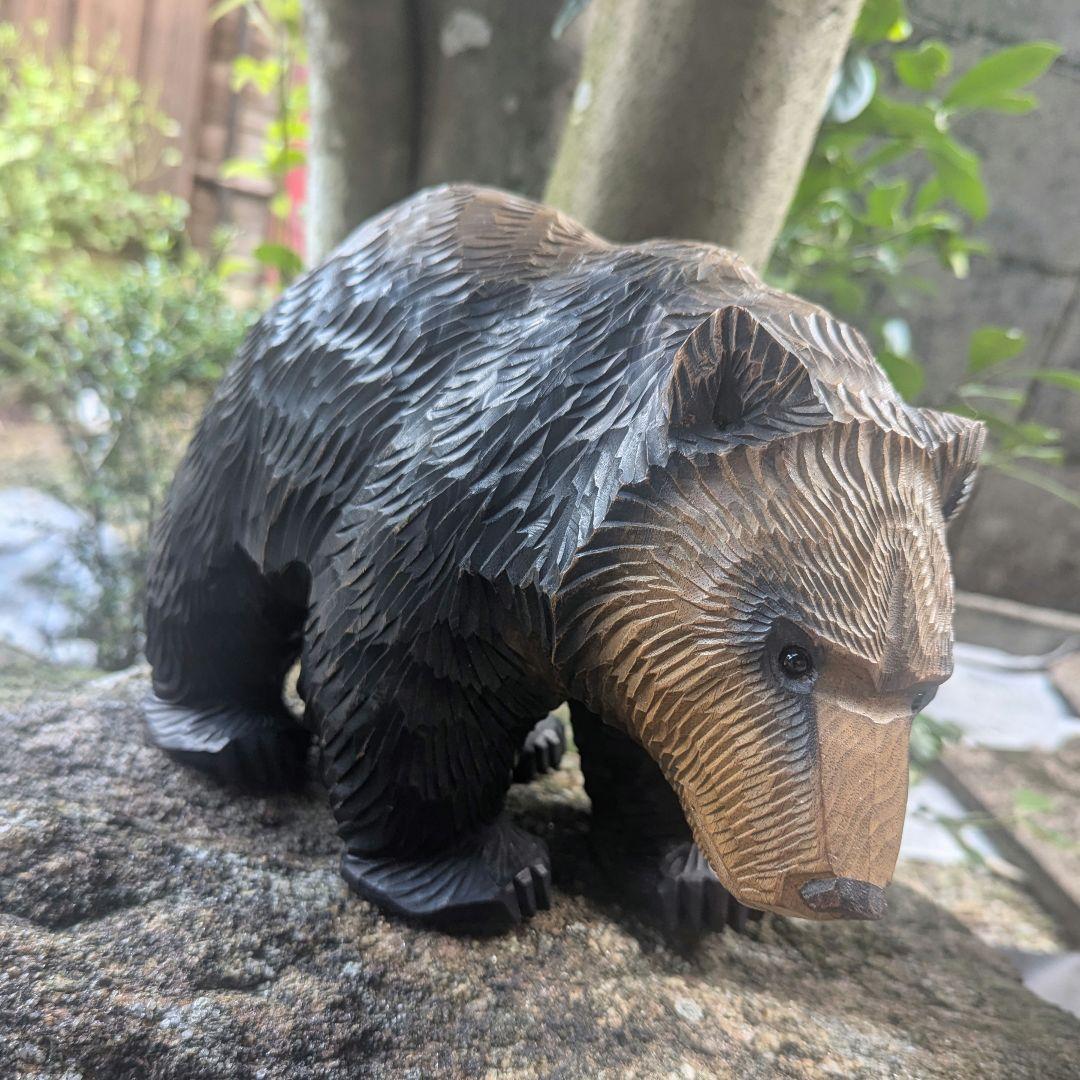 よ*️様 引間二郎　木歩作　やくも　熊木彫り