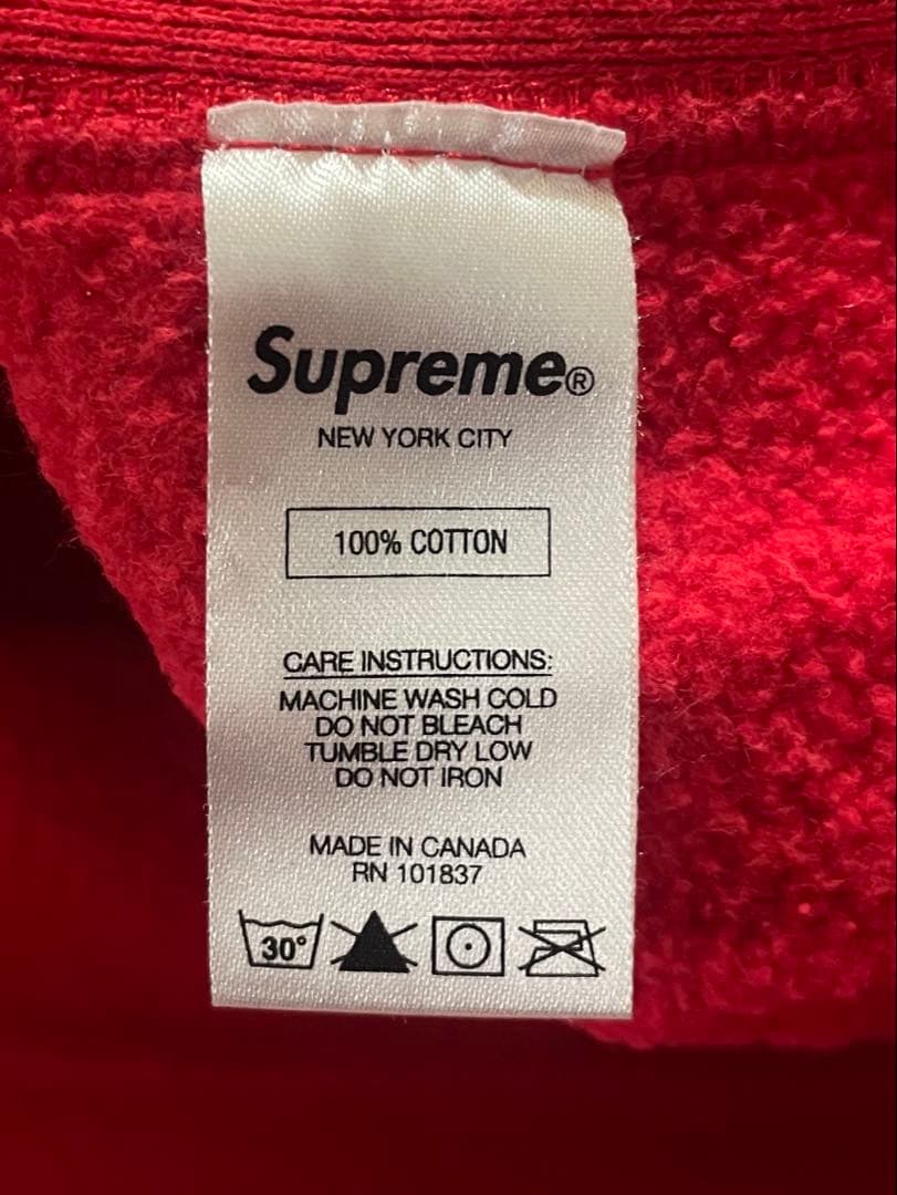 Supreme レッド パーカー テリー・リチャードソン　リバースウィーブ型