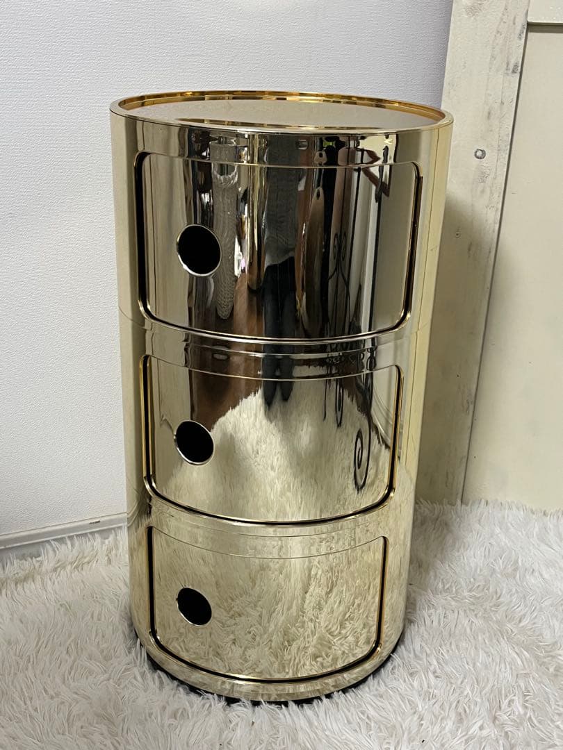 ゴールド Kartell カルテル コンポニビニ 3段 美品