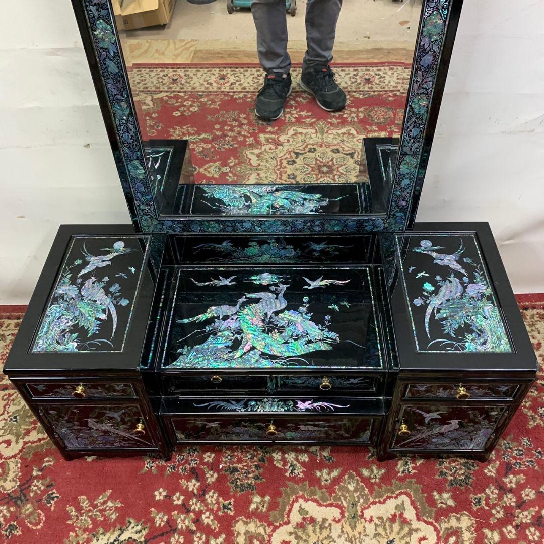 最高級 螺鈿 鏡台 細密 ドレッサー 高165.5cm