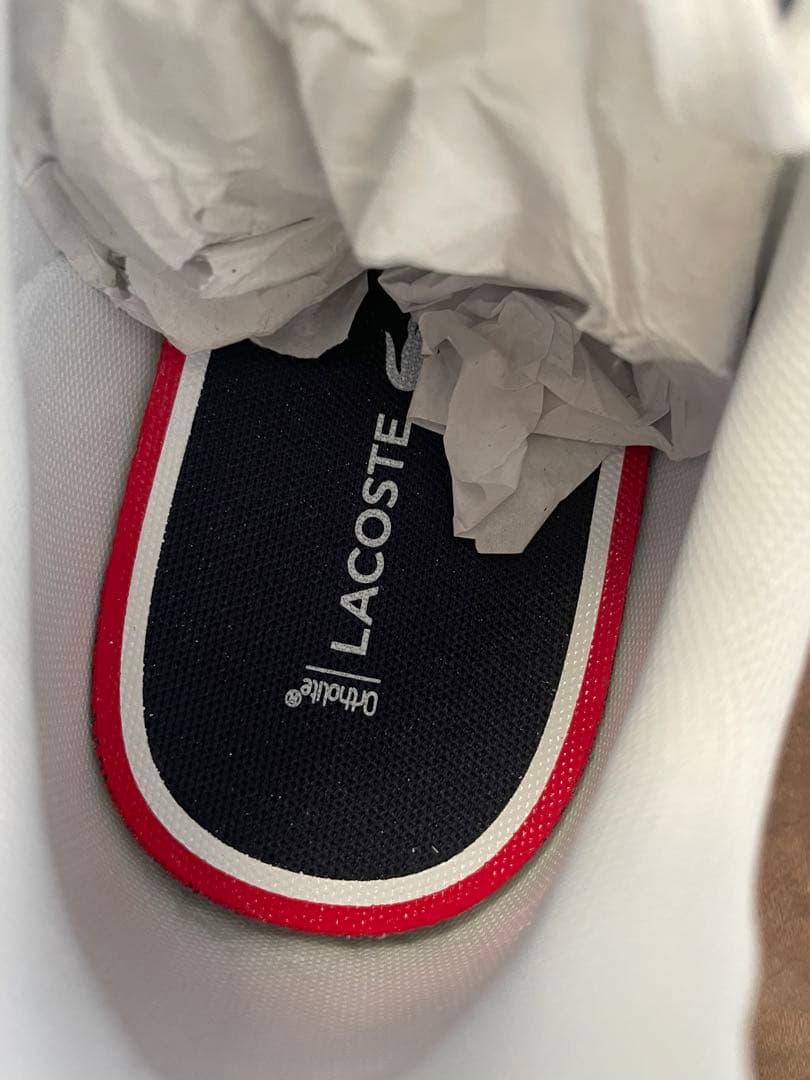 新品未使用　LACOSTE ラコステ　レザー　ホワイトスニーカー　メンズ