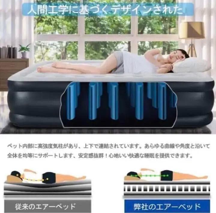 極厚45cmで極上の寝心地❣体が沈み込まず体圧を吸収＆分散♪❤高級エアーベッド