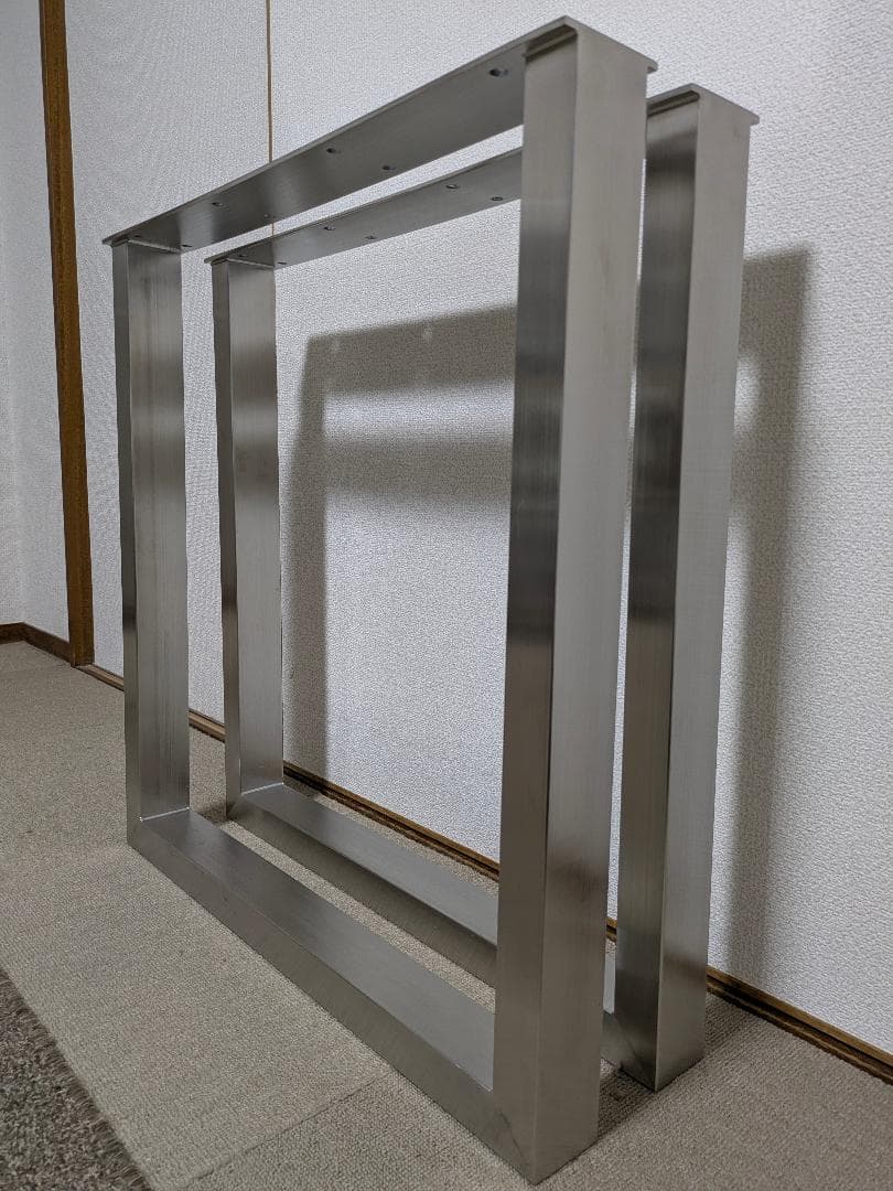 【美品】KANADEMONO テーブル脚 SQU-K21 ステンレス スクエア