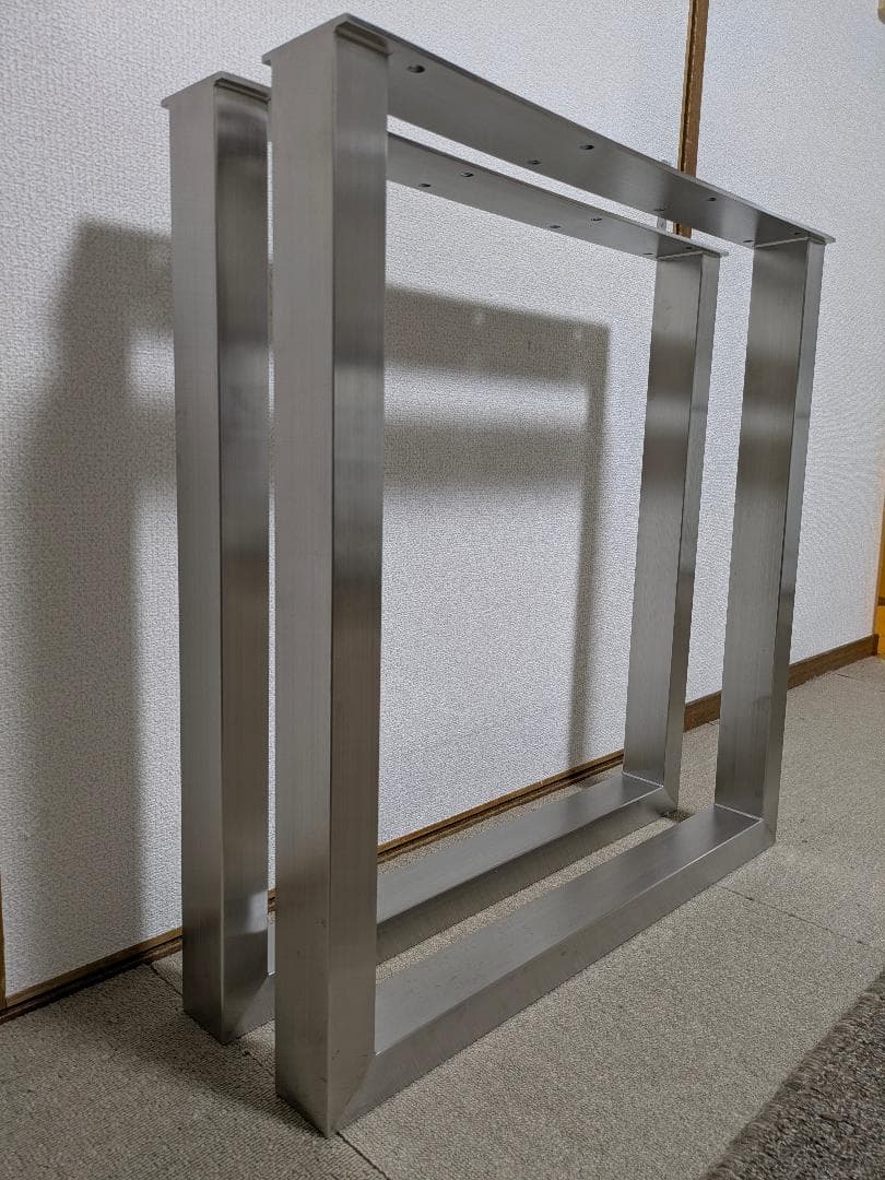 【美品】KANADEMONO テーブル脚 SQU-K21 ステンレス スクエア