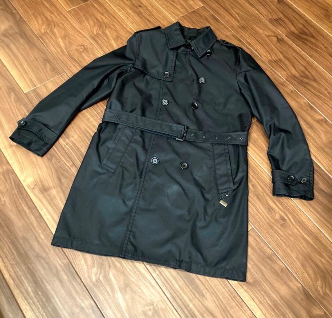 コーチ　美品黒トレンチコート ダブルブレスト ベルト　チャーム付き