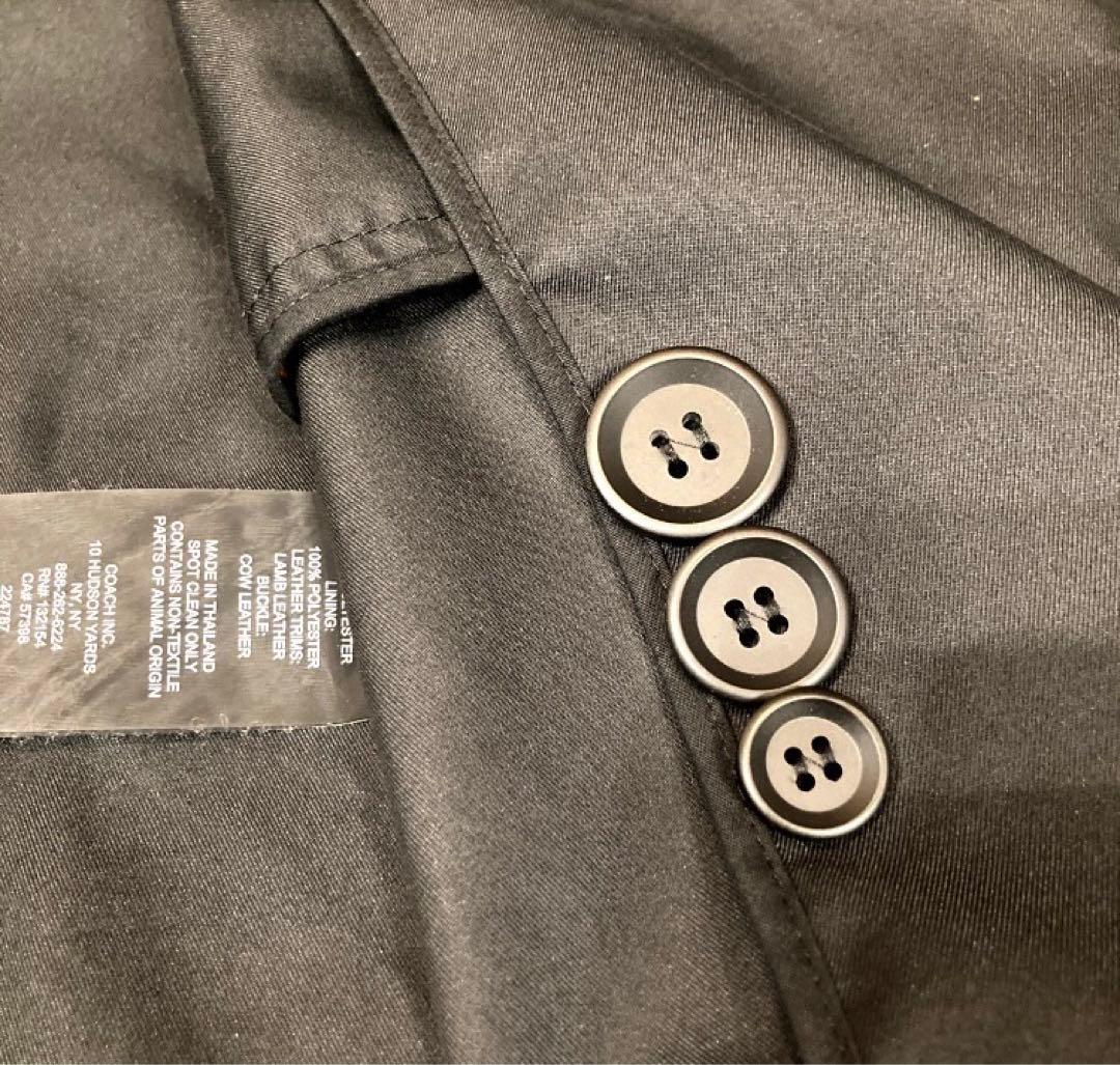 コーチ　美品黒トレンチコート ダブルブレスト ベルト　チャーム付き