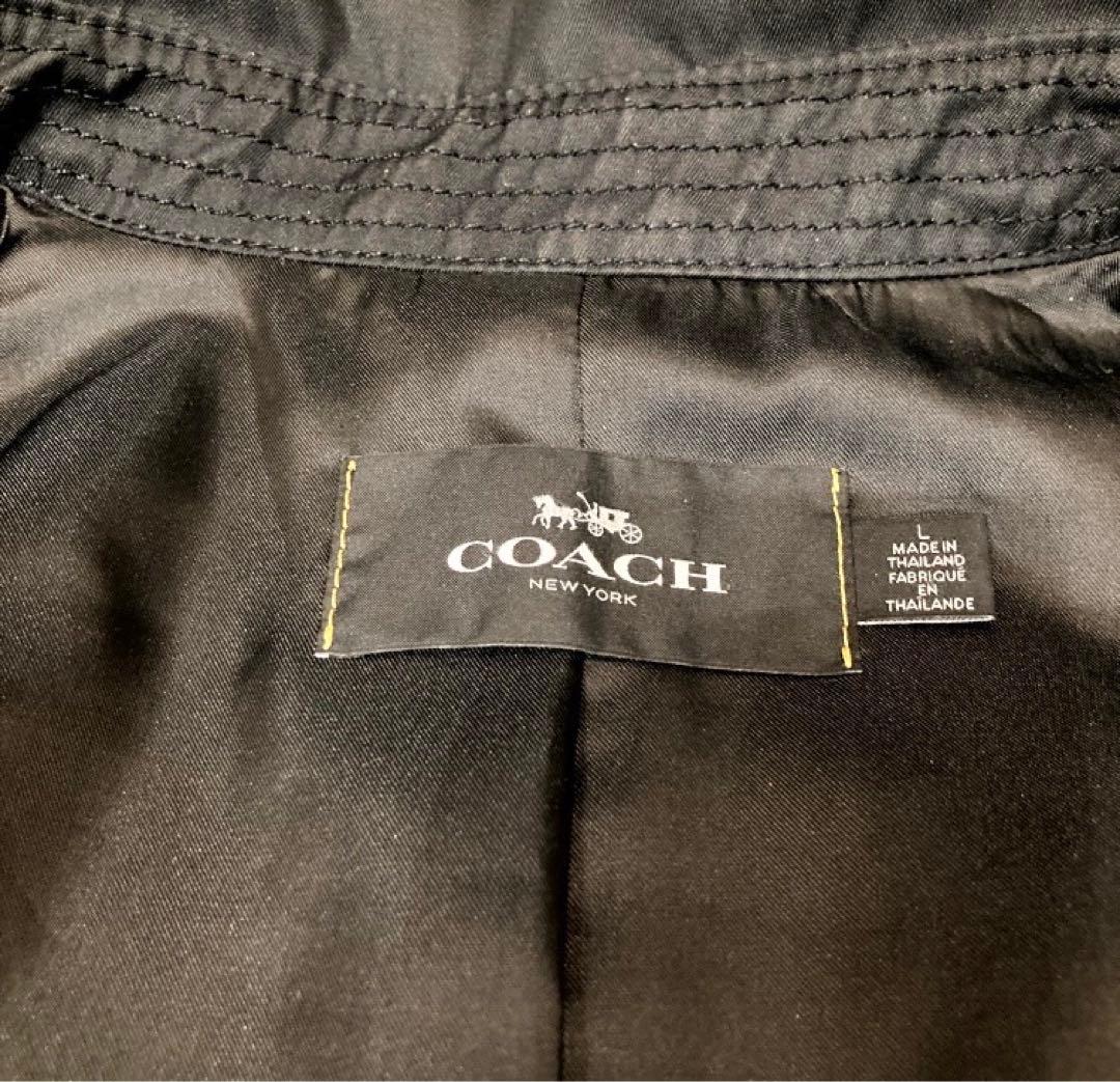 コーチ　美品黒トレンチコート ダブルブレスト ベルト　チャーム付き