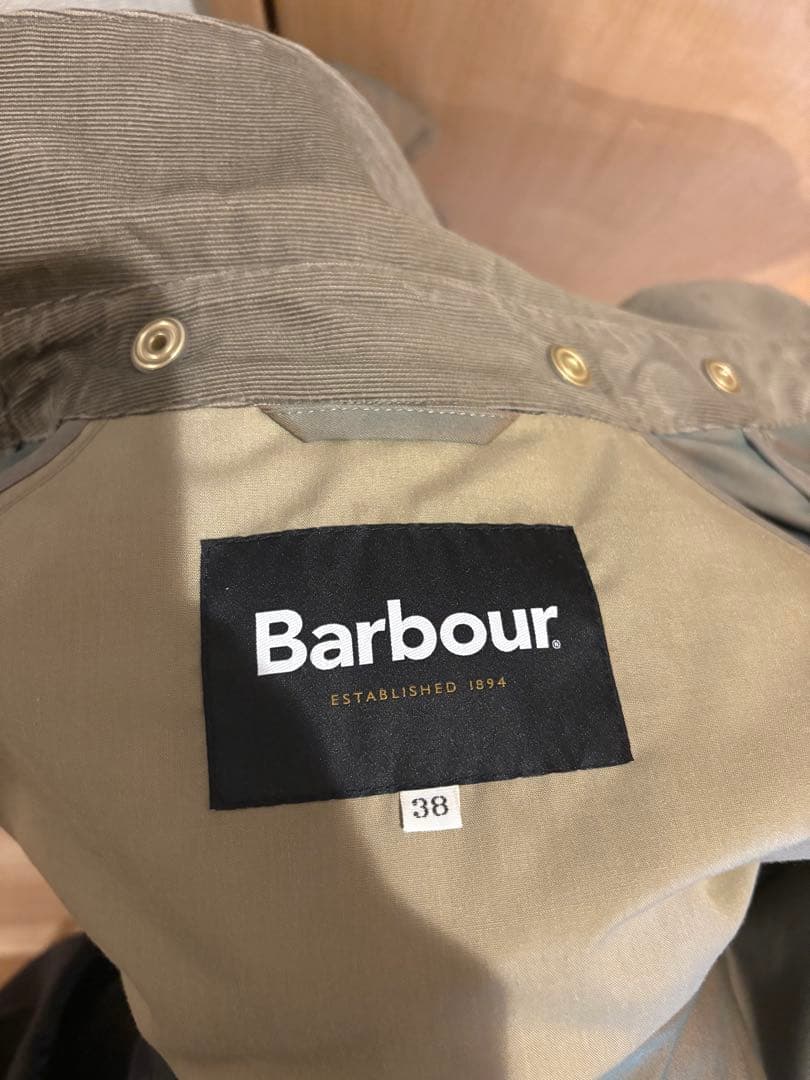 【美品/玉虫/ロング】Barbour BURGHLEY系 38相当 5回着用