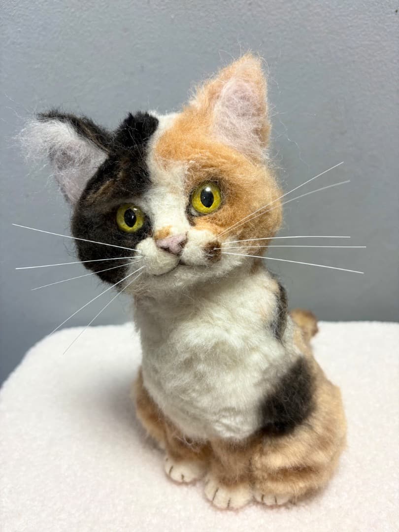 羊毛フェルト三毛猫【ハンドメイド